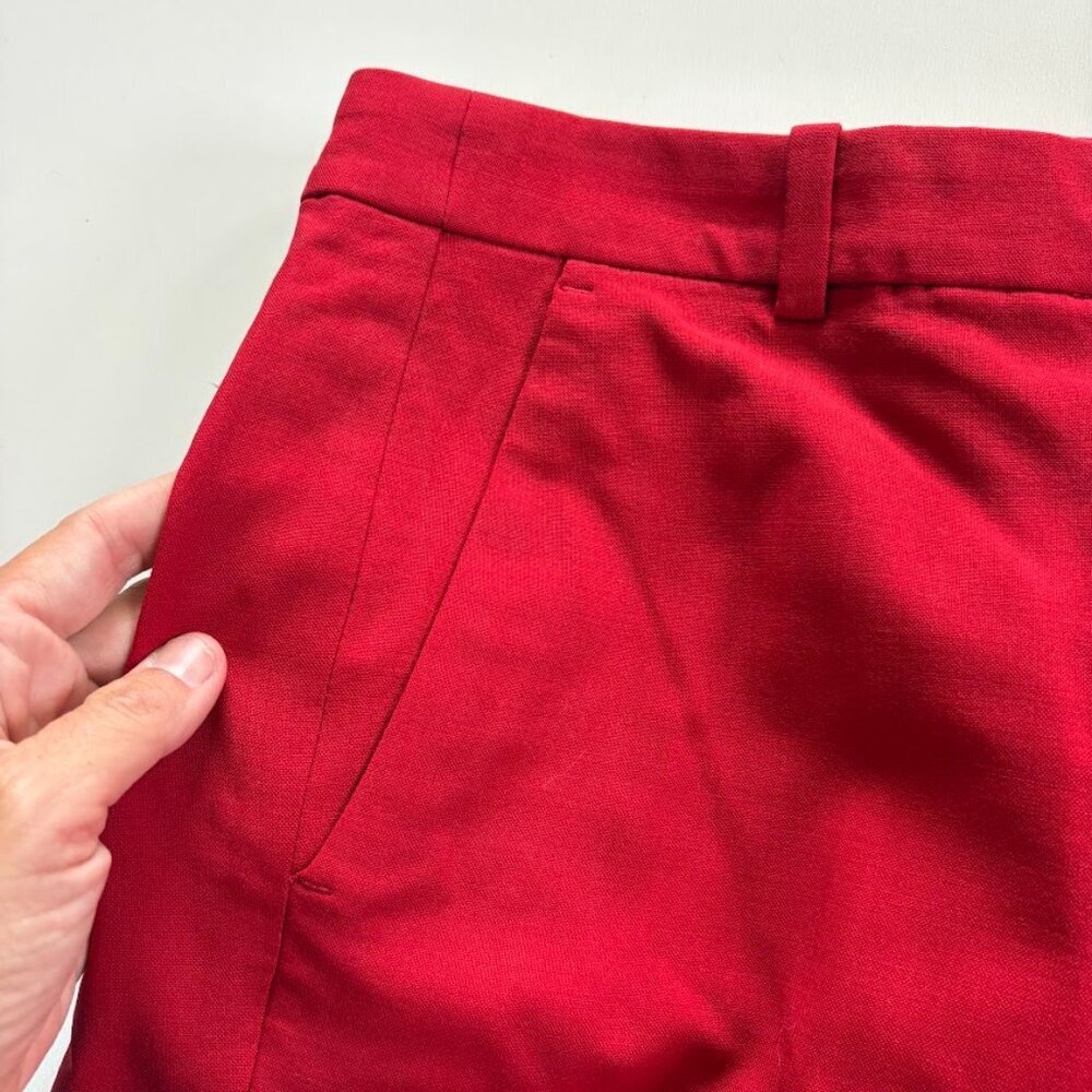NWT J. Crew Wool Pant Trouser Red Italian Stretch Kaya Stretch Winter Holiday - Picture 6 of 16